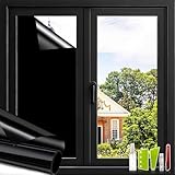 NIDOJP Verdunkelungsfolie für Fenster, Sichtschutzfolie mit Montagewerkzeugen (43,2 x 392,2 cm) – PET-Material, blockiert 100 % UV- und 100 % IR-Strahlen, bruchsicher, Hitzereduzierung, Sichtschutz