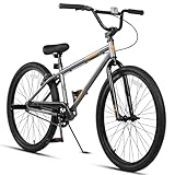 AVASTA 24 Zoll BMX Fahrräder Freestyle für Anfänger und Fortgeschrittene mit 2 Pegs Trick Cycling und Professional Riding, grau