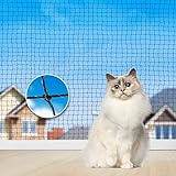 Aystkniet katzennetz für Balkon, 4 x 3 m / 6 x 3 m / 8 x 3 m Katzennetz Drahtverstärkt Schwarz mit 15M 20M 25M Befestigungsseil und Zubehör, Katzen Schutznetz für Fenster Terrasse Tür Innen und Außen