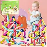 RDDAIPE Magnetische und Stangen, 88 Stück Magnetische Stäbe Kinder, Magnetische Bausteine, Magnetstäbe Kinder, Magnetic Sticks, Magnetische Spielzeugbausteine Set für Kinder ab 3 4 5 6 7 8 Jahren