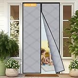 Sylken Thermo Türvorhang Kälteschutz 80 x 200 cm, Magnetischer Wärmeschutzvorhang für Türen Verdickter Oxford-Stoff Thermvorhang Tür, Winddicht Kälteschutzvorhang Für Balkontür/Terrassentür, Grau