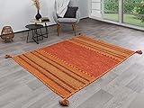 Steffensmeier Handwebteppich Muriani | Baumwolle | Wohnzimmer | Terra, handgewebt, Größe: 120x170 cm