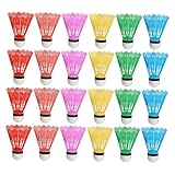 GALPADA 24 Stück Teiliges Kunststoff Federball Farbenfrohe Leichte Badmintonbälle für Strapazierfähig und Sicher für Indoor Outdoor spielspaß Zufällige Farbe Zufällige Farbe