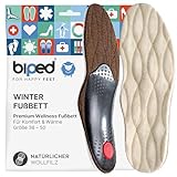 biped Winter Fußbett mit echter Lammwolle - Orthopädische Einlegesohlen mit Fußgewölbestütze, Pelotte und Fersenpolster – Wellness Schuheinlagen ideal bei Fußbeschwerden z1715(41)