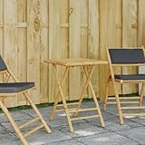 LVHUIDEH Gartentisch Klappbar 55x55x75 cm Bambus