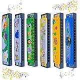 6 Stück Kindergeburtstag Mundharmonika, Harmonica Tombola Party Mitgebsel Kindergeburtstag, Geburtstag Kinderparty Geschenktütenfüllung, Party Beschäftigung