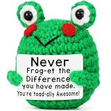 Calkkrer Handgemachter Frosch, Positive Taschenumarmung, Kuscheltier für Entspannung, Glücksbringer, Motivationsgeschenk, Positive Frosch, Künstliche Geschenke