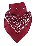 Harrys-Collection Unisex Bandana Bindetuch 100% Baumwolle (1 er 6 er oder 12 er Pack), Farbe:weinrot