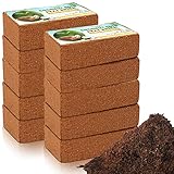Legigo 10 Stück Bio-Kokosfasersteine - 100% natürliche, komprimierte Kokosfaser-Substrat mit niedrigem EC- und pH-Balance, Pflanzenerde verbessert das Wurzelwachstum für Kräuter, Blumen,