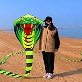 Yiranzide 15,2 m langer riesiger Schlangendrachen, Drachen für Erwachsene und Kinder, Einzelsaiten-Stranddrachen für Anfänger, einfache Fliegendrachen für Jungen und Mädchen, mit 100 m Drachenschnur,