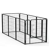 VANCHEMO Freilaufgehege Hund 8-teilig Welpenlaufstall Hundelaufstall 80cm hoch Hundezaun mit Türen Freigehege für Innen und Outdoor Tierlaufstall Hunde(8 Gitterplatten je 80 x 80 cm)