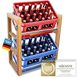 Dimono® Getränkeregal Kistenständer für 2 Kisten; Getränkekisten-Halter; Flaschenregal aus Holz, Küchenregal für Bier, Wasser & Limonade Kästen, nachhaltig & platzsparend (2 Kisten)