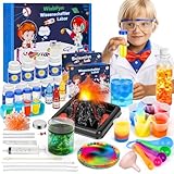 WixbFyn 56 Experimentierset für Kinder - Schul-Labor-Experimentierkästen, Bildungsspielzeug für Jungen und Mädchen im Alter von 3 bis 14 Jahren, Kristalle züchten, Regenbogenregen erzeugen, MYJ668-H