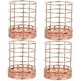 Uonlytech 4 Stück Roségoldener Stifthalter Stiftorganisator Form Container Schreibwaren Büro Stifthalter für den Schreibtisch Mesh-Stifthalter Schmiedeeisen Rose