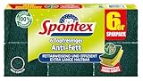 Spontex Topfreiniger Anti-Fett x6, mit fettabweisenden Recyclingfasern und Fussel-Schutz, 6er Pack