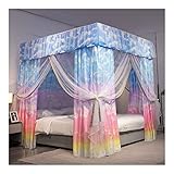 CUAJHNPX Moskitonetz für 1,2 m/4 Fuß Bett, Betthimmel zur Schlafzimmerdekoration, Schattentuch/Netz/Halterung aus Edelstahl (Farbe: Stil 9, Größe: 1,2 x 2 x 2 m)