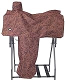 Tough 1 Tough1 Western Total Saddle Cover in Prints Sattelbezug mit Aufdruck, Tooled Leder Braun, 7'' x 8 1/2''