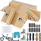 Waysroma Finger Skateboard Rampe 18PCS Skatepark Kit Mini Finger Skateboards mit Rampen und Zubehör Set Griffbretter Ultimative Parks Fingerboards Skate Park Fingerspitzenbewegung für Kinder