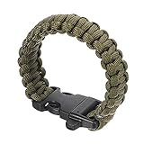 PATIKIL Überleben Paracord Armbänder Geflecht Fallschirm Armband mit Plastik Schnalle Party Geschenke Camping Außenverpackung für Männer Dunkel Grün