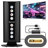 Romicta DVB-T2 Antenne für Innen/Außen, DVB-T & DVB-T2 Antennen mit Verstärker, DAB/DAB+, Zimmerantenne für Fernseher mit Großer Reichweite und 360° Empfang, für 4K 1080p Alle TV-Gerät, 5m Kabel