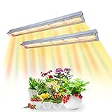 COKOLILA 2pcs T5 Pflanzenlampe LED, 42 cm Vollspektrum LED Grow Lampe für Zimmerpflanzen, pflanzenlicht mit Reflektor/Daisy-Chain Funktion fur Aussaat, Gewaechshaus, Growregale
