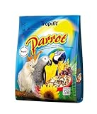 Parrot 1kg - Mischung aus Saaten, Trockenfrüchten, Gemüse für große Papageien (z.B. Graupapageien, Kakadus, Aras)