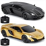 CMJ RC CARS 1:24 Twin Pack: McLaren 765LT Gold & Lamborghini Aventador Schwarz – Ultimatives Rennset für Kinder & Erwachsene