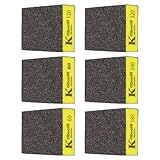 Nass- und Trockenschleifpads, 6 Stück, mit Körnung 60, 80, 120, 180, 240, 320, für Möbel, Metallbearbeitung, Schleifschwamm