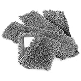 com-four® 4X Ersatz-Bezug für Bodenwischer - Wischbezug aus Microfaser Chenille zur gründlichen Reinigung Ihrer Wohnfläche (04 Stück - grau)