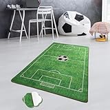 Bosdela Kinderteppich und Babyteppich Vielfältige Designvariationen, waschbar, rutschfest, weich, ideal für Kinderzimmer & Spielzimmer 100x160 cm Fußball Design