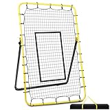 DZLION Volleyball-Rebounder-Netz, 1,2 x 2,1 m, verstellbarer Winkel, Volleyball-Übungsnetz, Volleyball-Rückprallnetz mit Neon-Ziel, Volleyball-Trainingsgerät für Pass-Spikes
