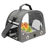 Vogeltransporttasche Tragbare Vogeltragetasche Atmungsaktiver Papageienkäfig mit Sitzstange + Fenster für Papageien, Sittiche, Nymphensittiche und andere kleine Wandern Camping