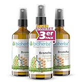 BIOHERBA 3 Stk. Halsspray Broncho mit Propolis Extrakt 50 ml – Natürliches Rachenspray - Hustenmittel mit Ingwer + Vitamin C und Pflanzenextrakten, Unterstützt Immunsystem, PZN: 17188640