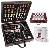 ZBPASL Korkenzieher Set in Holzkiste Geschenk,Luxus Weinöffner,Wein Sommelier Sets mit Flaschenöffner,Weinverschlüsse,Weinzubehör Geschenkset (Style 01)