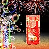 Feuerwerks Seifenblasenmaschine (13 Löcher) mit Lichtern, Luftblasen Wunderkerzen Geburtstagsdeko, Automatischer Seifenblasen Maschine für Kinder Party Hochzeit Geburtstag Chinesisches Neujahrsfest