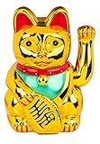 Out of the blue Deko-Objekt/Chinesische Glückskatze, die mit der linken Pfote winkt