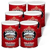 French Market Kaffee, Kaffee und Chicorée, mitteldunkler gerösteter gemahlener Kaffee, 340 ml Metalldose (6 Stück)