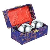 Ipetboom 1 Satz Baoding Eisenkugel Trainierender Handbälle hand massager handmassagegeräte Fitness-Handball massage balls Handübungsbälle als Trainingsbälle Metall Silver