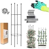 LIBRNTY Garten Obelisk,Gartenpflanze Stützstangen,Rankhilfe Pflanzen,Pflanzenstütze,Rankhilfe Obelisk,Gartenpflanze StützstangenKäfig Lange Stahl,Geeignet für alle Kletterpflanzen