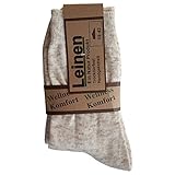 Gesundheitsstrumpf 6 Paar Natur Leinen Baumwolle Socken ohne Naht, 43/46, Natur