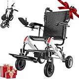 VOCIC V55 Rollstuhl Elektrisch Faltbar Leicht(21.5KG),20KM Elektrischer Rollstuhl Schmal für Wohnung,Aluminium Elektrorollstuhl bis 136KG,Leicht zu transportieren,Airline genehmigt|5 Jahre Garantie