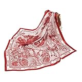 Traziewell Schal Damen Frauen Quadratisch Schal Schals Bedrucktes Muster Halstuch, Scf03017, 35.4 x 35.4 Inch