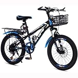 Wmmner Mountainbike 22 Zoll 7 Gänge Mit Carbonstahlrahmen Kinderfahrrad Für Jungen Mädchen Federgabel Fahrrad/C/18 Zoll 7 Gänge