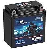 NRG Premium YB9L-B AGM Motorradbatterie 9,5Ah 12V 180A/EN Batterie 50912 YB9L-A2 12N7-3B 12N9-3B auslaufsicher wartungsfrei ersetzt 9Ah