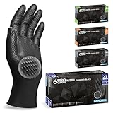 PROGRIP Einweghandschuhe Diamant Grip, Schwarz, Einmalhandschuhe Extra Stark, Nitrilhandschuhe Gr. XL, 2x dicker, Handschuhe Einweg, Arbeitshandschuhe für Werkstatt & Montage, 50 Stk/Box