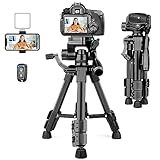 JOILCAN Mini Stativ 63.5cm, Aluminium Kamera Stativ für Cannon/Sony/DSLR Kamera/Video Camcorder/Projektoren, Leichtes Tischstativ DreibeinStativ für Smartphone mit Handyhalterung & Fernauslöser