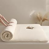 Japanische Futon-Matratze, Baumwollfüllung, aufrollbare Matratzenauflage, faltbare Boden-Schlafpolsterung, dick und warm, tragbar, für Camping, Reisen, gepolstert (90 x 200 cm)