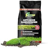 Greenyp Anti Moos Rasendünger I 2in1 Rasen- & Eisendünger 10kg für 200m² | Für Rasenflächen mit Moos | Rasendüger + Eisensulfat granuliert, streuwagengeeignet und staubarm für Frühjahr bis Spätsommer