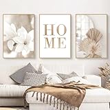 Trayosin 3-teiliges Poster Set,Moderne Boho Pampasgras Bilder Wohnzimmer Deko Schlafzimmer Wandbilder Beige Kunst Bild ohne Rahmen Kunstdruck Leinwandbild (E,40x50cm)