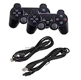 DARLINGTON & Sohns Set 2 Controller für Playsation 3 PS3 Wireless Gamepad Dual Shock Doppelpack PS-3 mit 2 Ladekabel